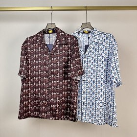 (LV)Monogram老花滿印短袖襯衫，标志性設計與夏日休閑風格的結合之作。