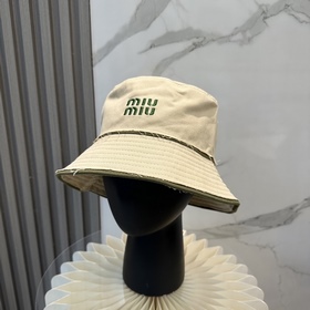 [Miumiu缪缪]新款訂單款刺繡漁夫帽 大牌款超好搭配，趕緊入手！