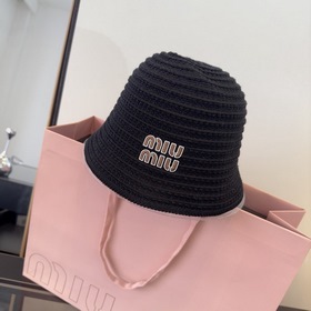 miumiu缪缪新款針織漁夫帽 頭圍57cm