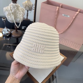 miumiu缪缪新款針織漁夫帽 頭圍57cm