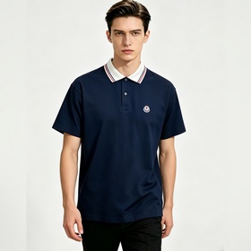 Moncler 春季新款短袖 蒙口純棉翻領短袖T恤，商務時尚純棉T恤，胸前log
