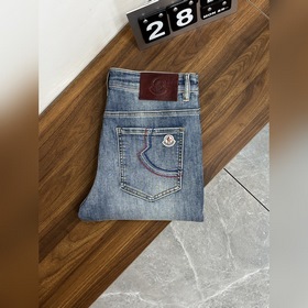 Moncler 獨家專供新款 蒙口潮男時尚休閑牛仔褲，高端歐版原單褲子，潮流時尚