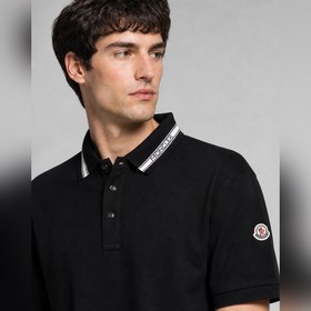 MONCLER，蒙口條紋字母标識短袖POLO衫 面料選擇： 選用棉為基底喂入少量