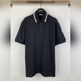 MONCLER，蒙口條紋字母标識短袖POLO衫 面料選擇： 選用棉為基底喂入少量