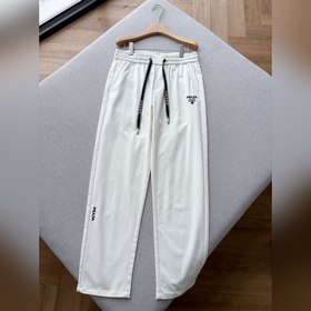 Prada 普拉達戶外機能風黑白休閑褲 經典倒三角金屬标+立體刺繡Logo雙重加