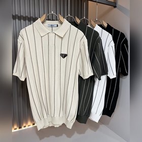 Prada 普拉達2026春夏新款男士翻領短袖針織短袖T恤，最新款全網獨家首上！