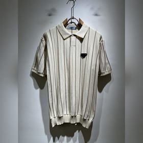 Prada 普拉達2026春夏新款男士翻領短袖針織短袖T恤，最新款全網獨家首上！