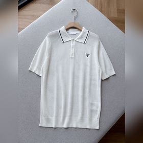 Prada 普拉達26春夏網眼針織POLO衫 甄選100%精梳棉，以精密華夫格網