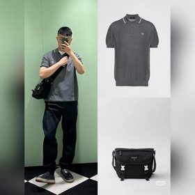 Prada 普拉達26春夏網眼針織POLO衫 甄選100%精梳棉，以精密華夫格網