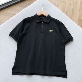 Prada 普拉達金标系列~男士高端商務珠地棉短袖polo衫 這款Polo衫擁有