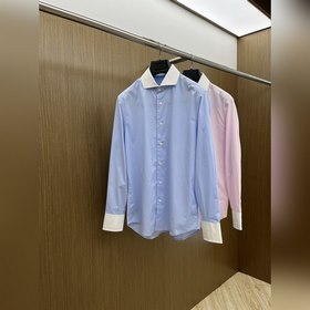 新款 秋冬  Prada 普拉達 SS春夏新款時尚簡約長袖襯衫，本款輕盈棉質