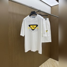 Prada 普拉達 1976春夏最新款休閑短褲短袖套裝，男女款 貿易公司渠道稀
