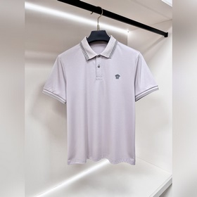 Versace 春季新款短袖 範思哲純棉翻領短袖T恤，商務時尚純棉T恤，胸前lo