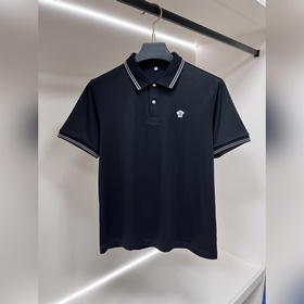 Versace 春季新款短袖 範思哲純棉翻領短袖T恤，商務時尚純棉T恤，胸前lo