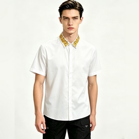 Versace 2026春夏新款襯衫 範思哲男士必備款短袖襯衫，頂級刺繡工藝襯衫
