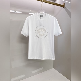 範思哲 2026春夏新款 Versace美杜莎刺繡短袖T恤，品牌标志性美杜莎頭像