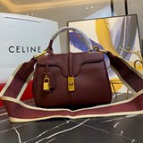 【原版高品質】 CELINE新經典“16”手袋 金色金屬件 黃銅旋轉鎖扣，內測中央拉鏈袋扁平口袋
