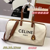  CELINE新款大号帆布配牛皮 旅行袋 VOYAGE 棉質帆布和小牛皮