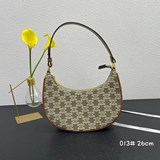Celine 凱旋門綠色刺繡腋下包