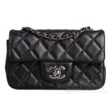 chanel 經典菱格mini coco系列造型鏈袋包(黑色銀鍊)