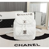 2023chanel 早春新款黑色小牛皮duma雙肩背包  超級耐磨荔枝紋小牛皮