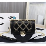 2023chanel 早春爆款leboy系列 經典+新款，鍊條穿皮繡花菱格 ，時