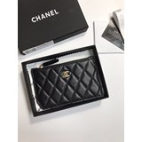 2023chanel香奈兒專櫃款羊皮卡包可放零錢 銀行卡 鑰匙 ，裡外全皮 專櫃