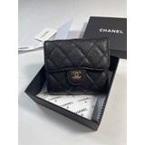 2023 chanel香奈兒專櫃款魚子醬牛皮錢包 裡外全皮 專櫃款式 做工細節無
