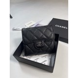 2023  chanel香奈兒專櫃款魚子醬牛皮錢包 裡外全皮 專櫃款式 做工細節