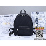 升級版好品質 小號Dior  早春新款Oblique 帆布和黑色粒面觸感小牛皮背包，D1or標志細節。