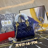  Dior【原版皮高品質 琺琅三格羊皮 （專櫃新Logo ） “原版K金