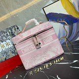 新品迪奧DIOR老花料刺繡2020最火化妝包出貨-超大容量可以放超級多的