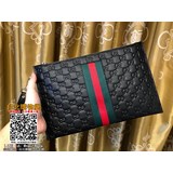 新款型号：56708古馳《gucci》官網同步新款潮真皮休閑款黑色獨家開