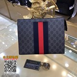 gucci古奇 最新爆款男士手包，高端品質面料配進口層頭皮  皮紋清晰皮
