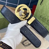Gucci  4.0cm專櫃同款壓花，意大利進口頭層小牛皮，原版磨砂底。搭配純銅