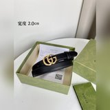 (女款)Gucci 經典爆款女款腰帶，雙面頭層牛皮，搭配複古銅扣，寬度2.0cm