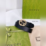 (女款)Gucci 頂級原單腰帶，定制進口原版皮，真空電鍍扣頭，修身百搭腰帶，經典爆款，
