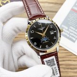(男款)浪琴-LONGINES精品男士腕表日月星辰大三針半設計，尊貴大氣，紳士風範，卓越