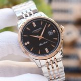 (男款)浪琴-LONGINES新品男士腕表搭載全自動機械，礦物質耐磨鏡面316L精鋼表殼