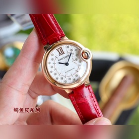 【台灣廠全系列産品】卡地亞藍氣球系33 36，尺寸，真鳄魚皮，這個系列的腕表在卡