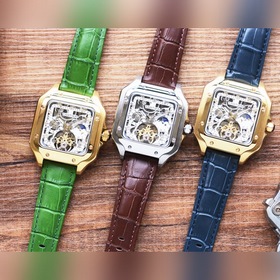方形精品！【最新】：卡地亞多功能設計獨家首發【類型】：精品男士腕表【表帶】