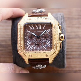 方形精品！【最新】：卡地亞多功能設計獨家首發【類型】：精品男士腕表【表帶】