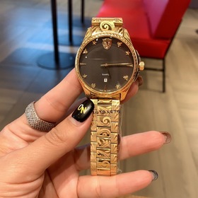 <金白同價>Gucci限量版手工雕刻佛羅倫斯經典元素的類型，頂級瑞士石英機芯，
