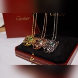 Cartier 卡地亞奢華豹頭镂空光面項鍊 豹頭吊墜 毛衣鍊！優雅高貴 經典貴族