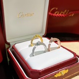 Cartier 卡地亞 經典不過時豹子系列 滿鑽 窄版 豹子開口戒指 精選德國進
