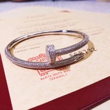 Cartier 卡地亞 JUSTE UN CLOU 釘子系列 滿鑽釘子手镯 玫瑰