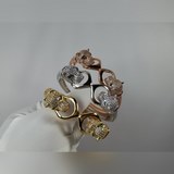 霸氣雙豹頭滿鑽手镯。Panthère de Cartier豹子手镯18K黃金！圓