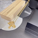 最新克羅心專櫃一比一黃金項鍊，雙十字架鑲鑽吊墜網紅個性短款項鍊男女潮流小衆配飾