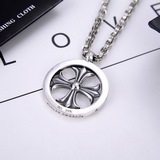 Chrome Hearts 克羅心十字圓環吊墜，搭配純銀字母項鍊，60厘米重約6