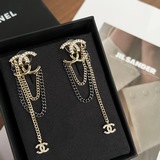 新品香奈兒耳釘耳環編碼 新款chanel香奈兒雙c流蘇耳釘耳環【禮盒】全套